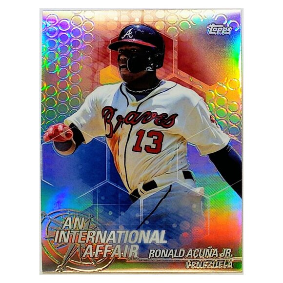 RONALD ACUNA JR ROOKIE REFRACTOR 2018 TOPPS CHROME UPDATE #IA-RA, ATLANTA BRAVES - Picture 1 of 3
